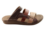 New Face Soma Womens Comfort Leather Slides Sandals Made In Brazil