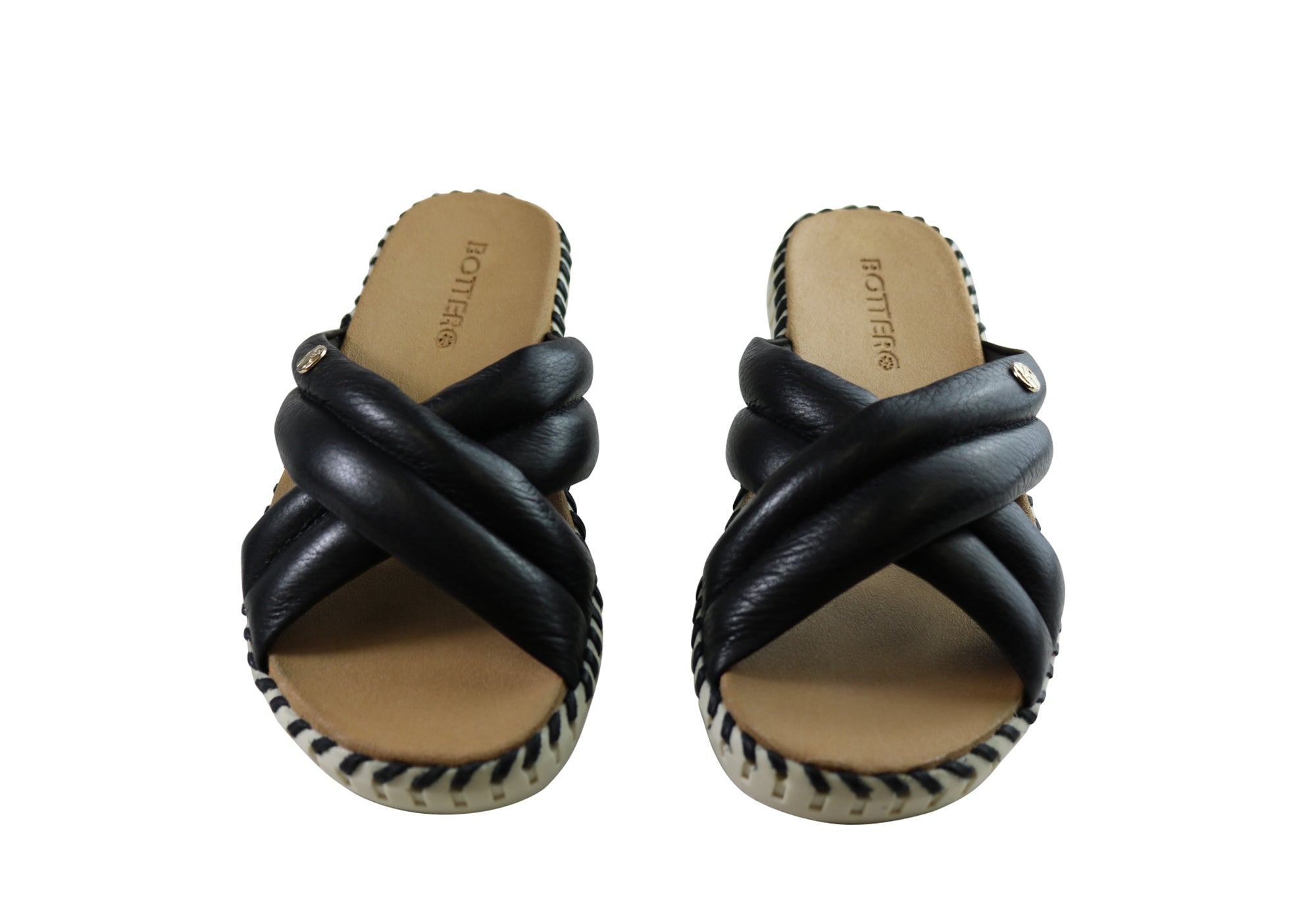 Bottero Bonnie Womens Comfort Leather Slides Sandals Made In Brazil