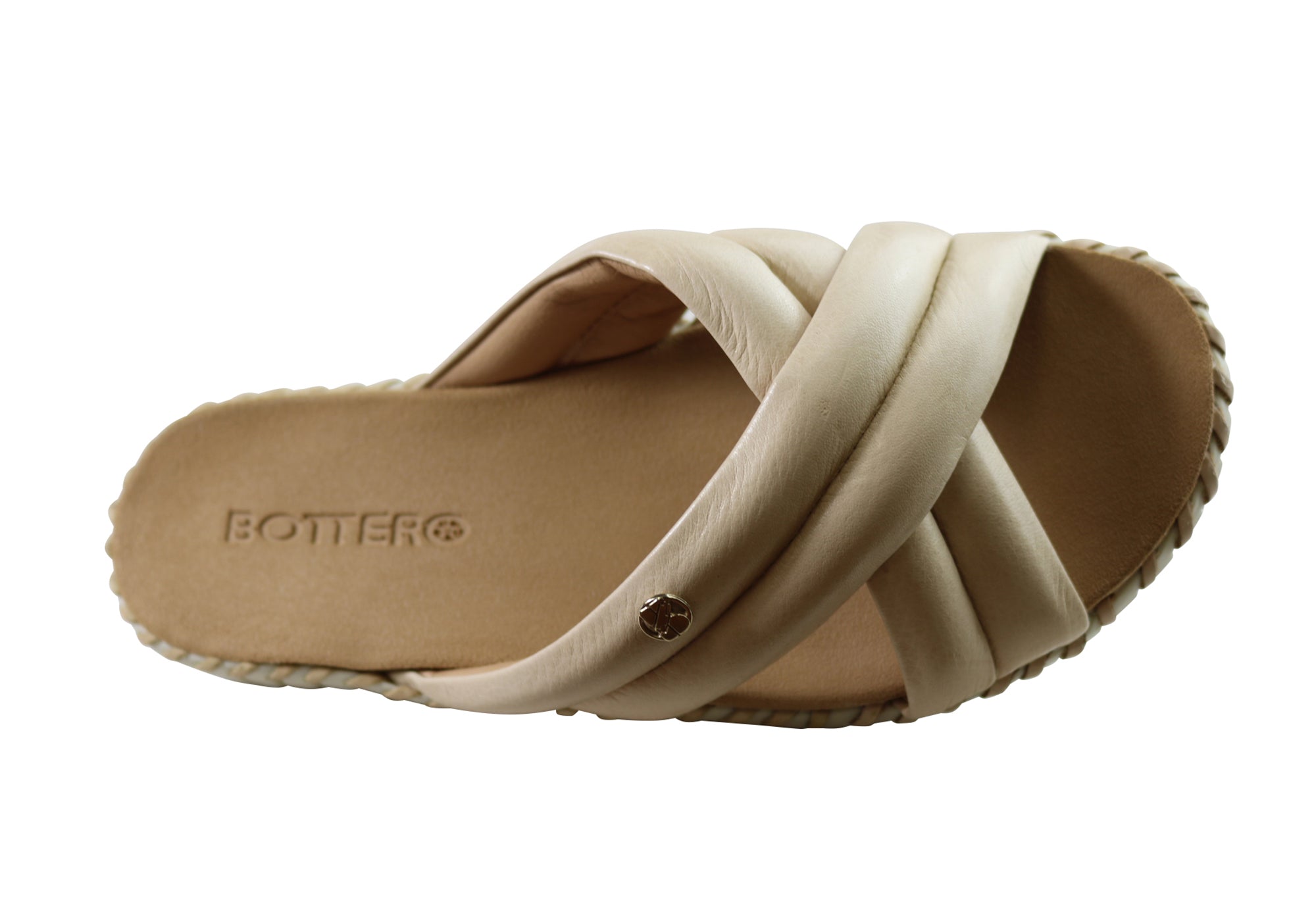 Bottero Bonnie Womens Comfort Leather Slides Sandals Made In Brazil
