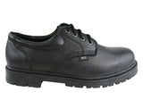 Roc Magnum Senior Lace Up Black Leather Comfortable School Shoes