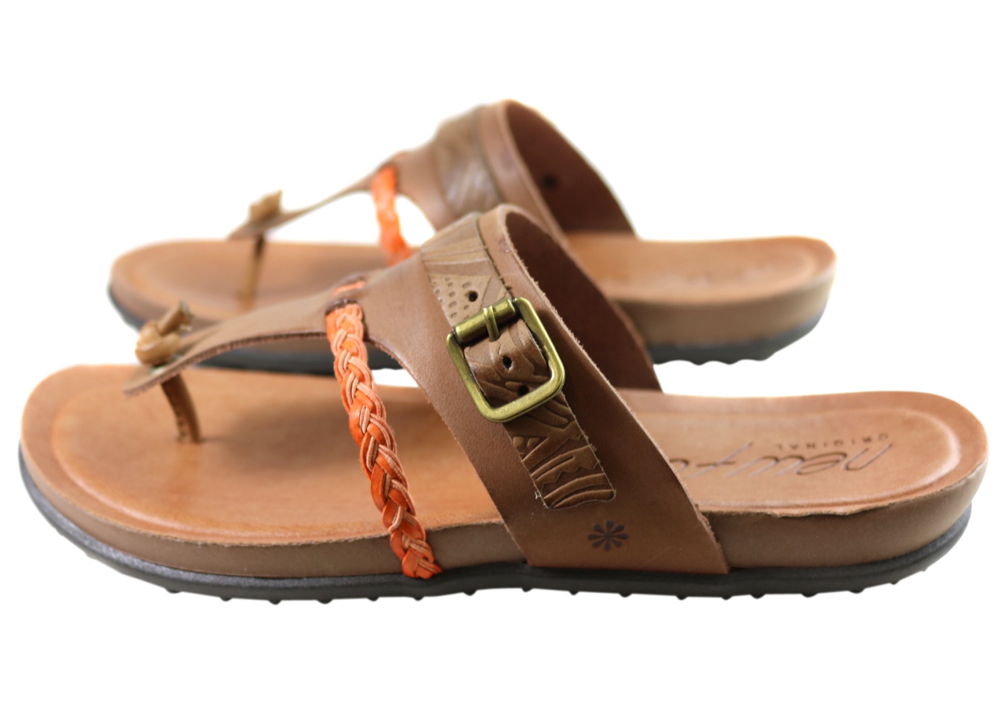 New Face Palms Womens Comfortable Leather Sandals Made In Brazil