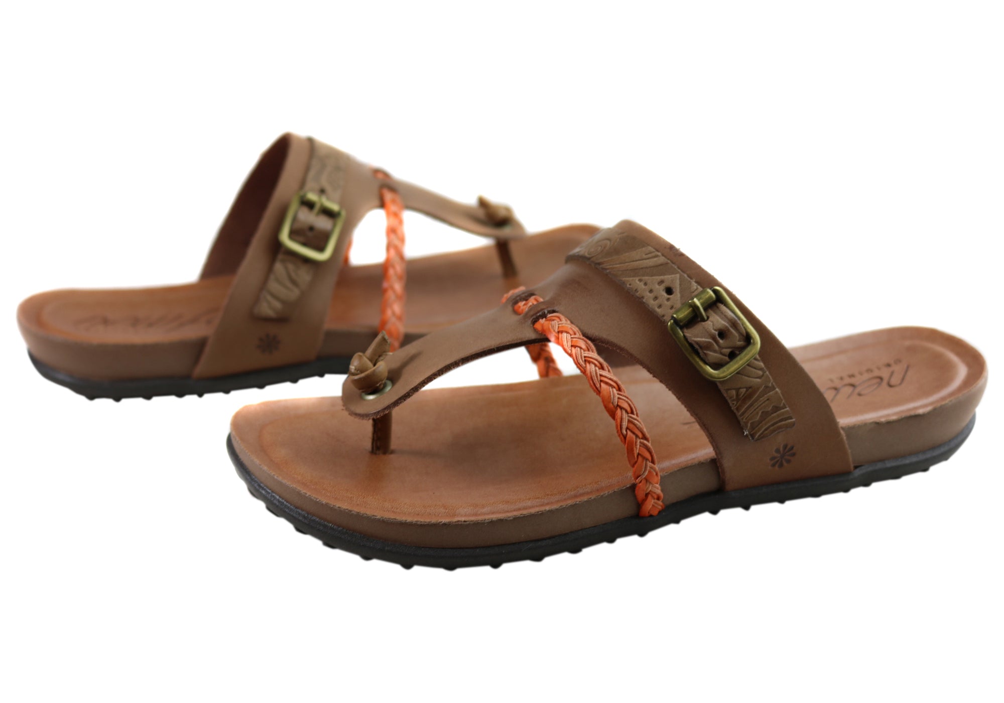 New Face Palms Womens Comfortable Leather Sandals Made In Brazil