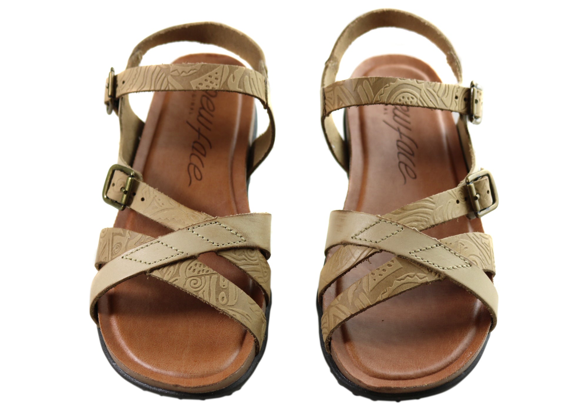 New Face Island Womens Comfortable Leather Sandals Made In Brazil