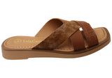 Lola Canales Nelli Womens Comfort Leather Slides Sandals Made In Spain