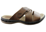 Itapua Max Mens Leather Comfortable Slides Sandals Made In Brazil