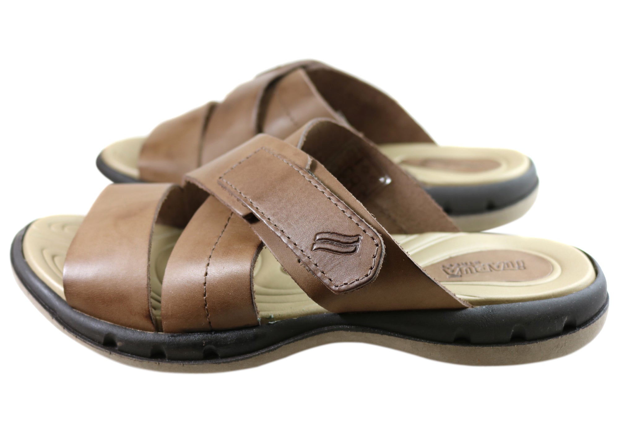 Itapua Max Mens Leather Comfortable Slides Sandals Made In Brazil