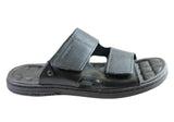 Pegada Fletcher Mens Cushioned Leather Slide Sandals Made In Brazil