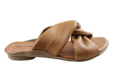 New Face Angie Womens Comfort Leather Slides Sandals Made In Brazil