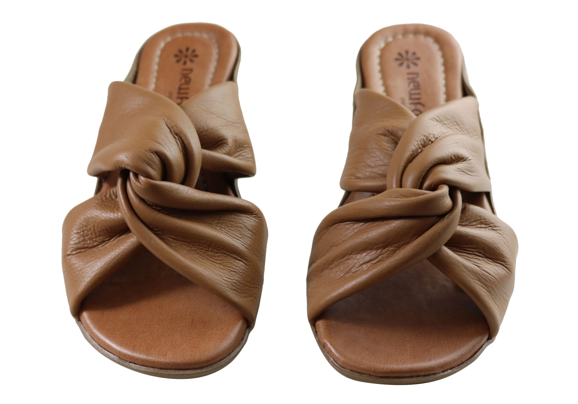 New Face Angie Womens Comfort Leather Slides Sandals Made In Brazil