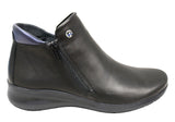 Flex & Go Yonda Womens Comfort Leather Ankle Boots Made In Portugal