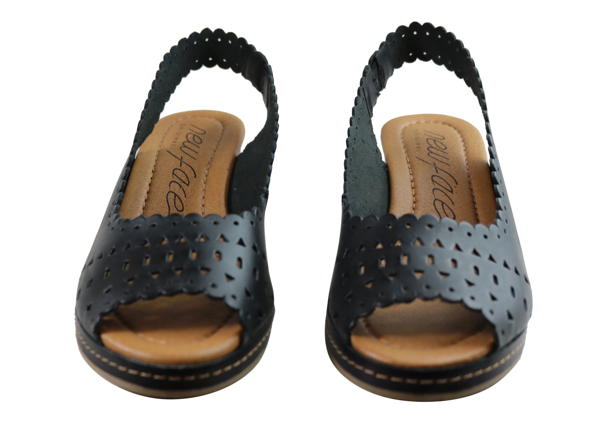 New Face Emberly Womens Leather Wedge Sandals Made In Brazil