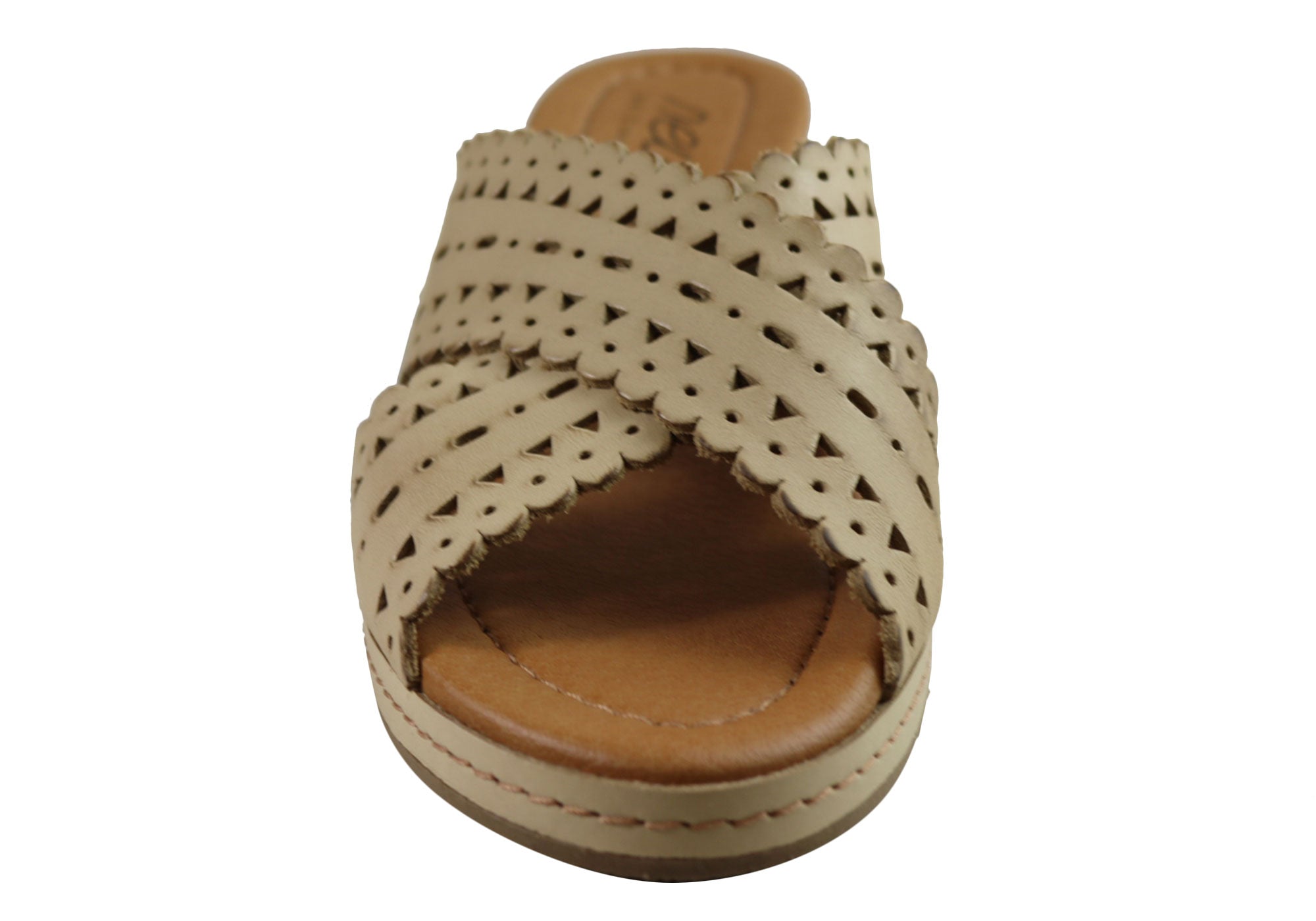 New Face Tory Womens Leather Wedge Slides Sandals Made In Brazil