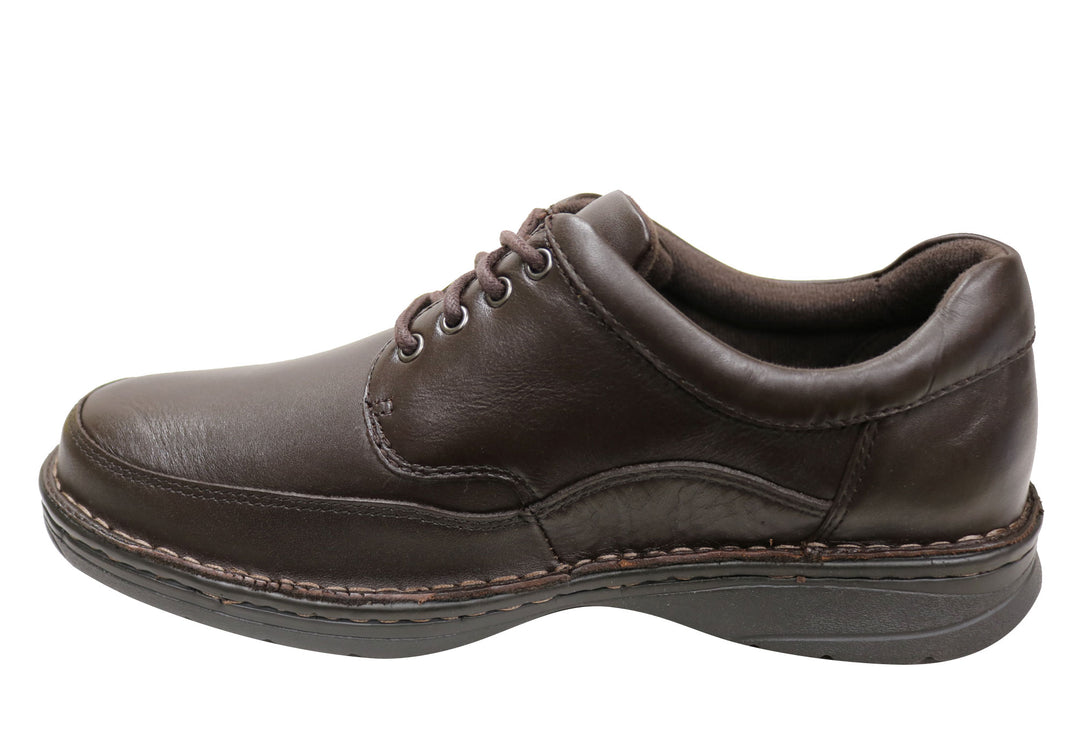 Slatters Award II Mens Leather Wide Comfortable Lace Up Walking Shoes ...