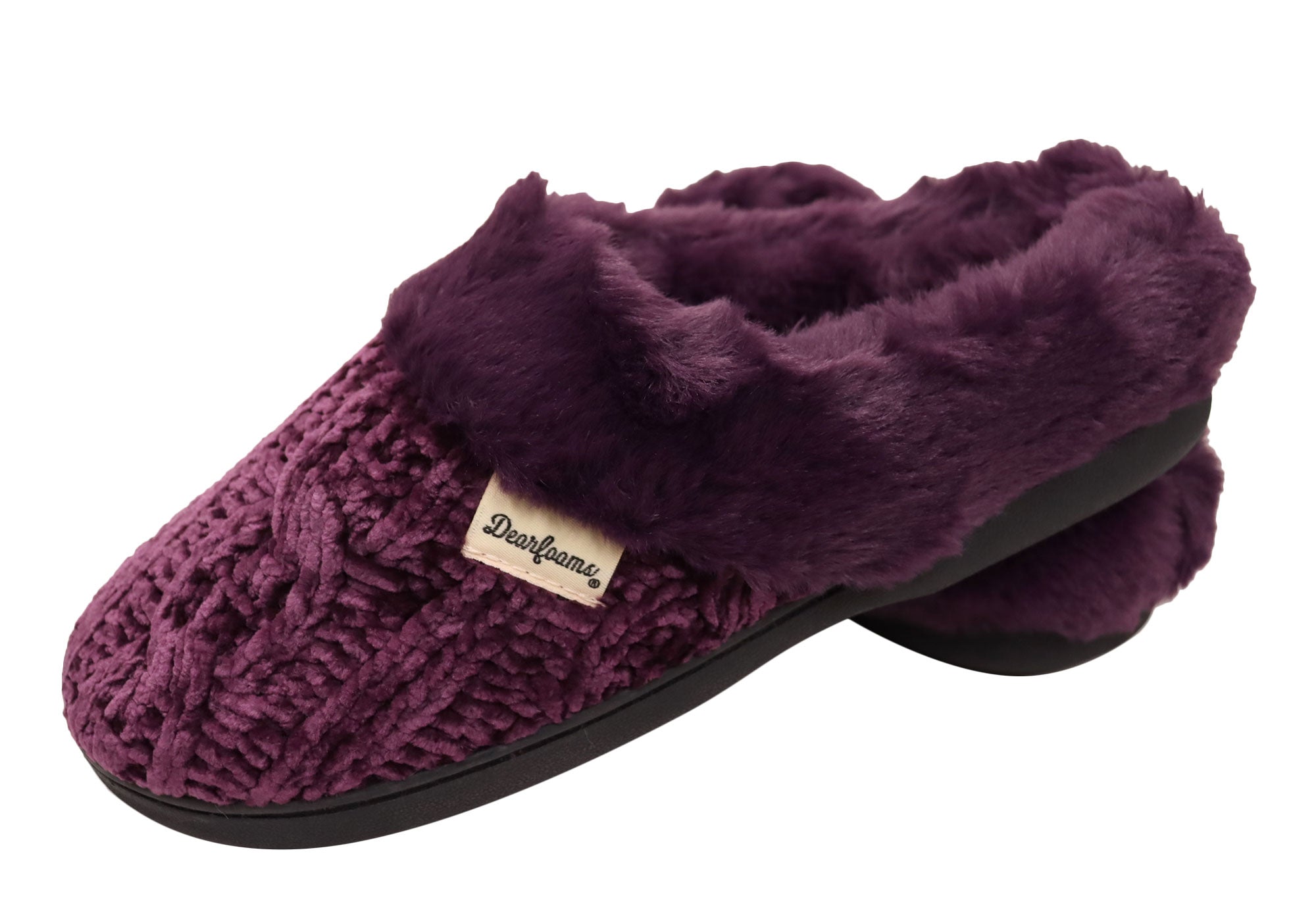 Women's dearfoams sales chenille clog slippers