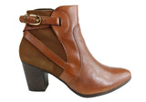 Dazzani Lucie Womens Comfort Leather Heel Ankle Boots Made In Brazil