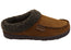 Dearfoam Mens Brendan Microfiber Suede Clog with Whipstitch Slippers