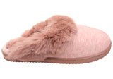 Dearfoams Womens Comfortable Dahlia Rib Knit Scuff Slippers