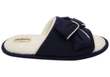 Dearfoams Womens Comfortable Lydia Pajama Slide With Bow Slippers