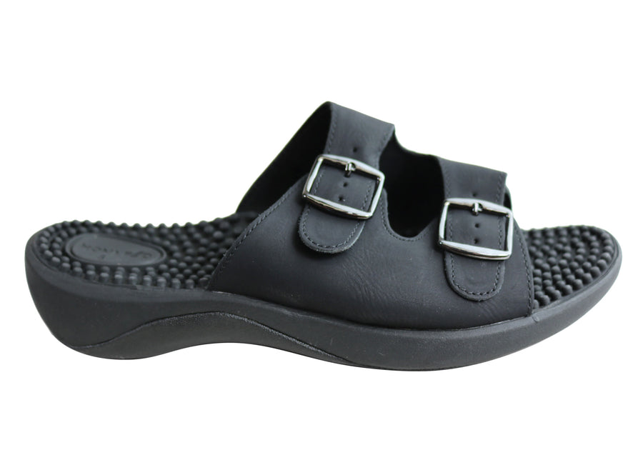 Homyped Womens Crest Massage Footbed Comfortable Slides Sandals – Brand ...