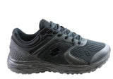 Lotto Mens Triple Black Comfortable Lace Up Athletic Shoes