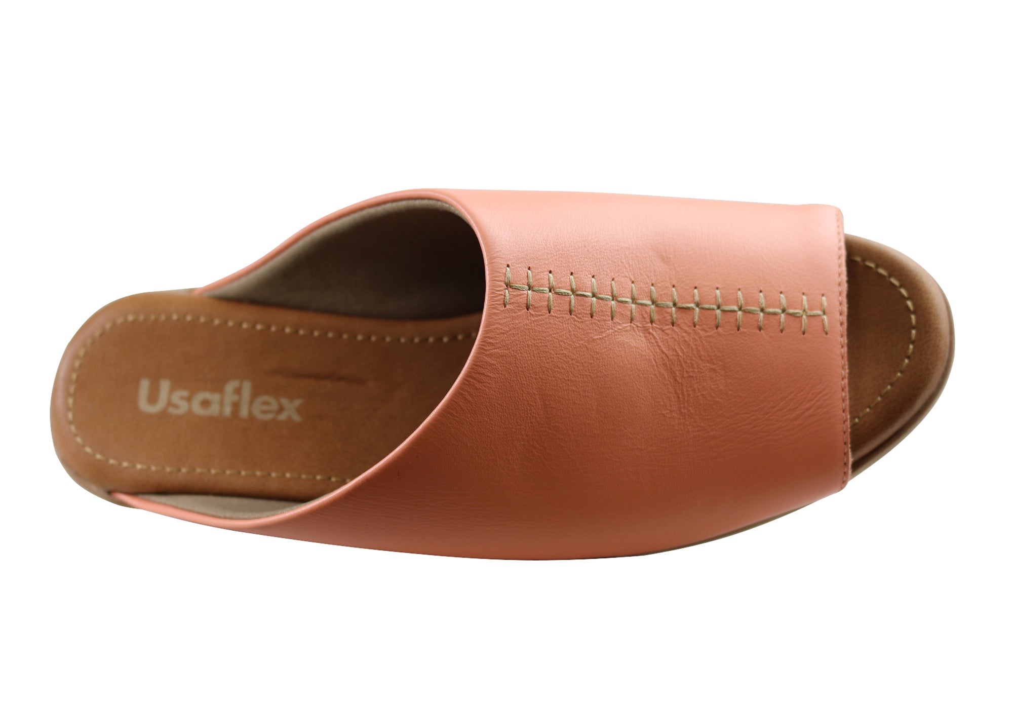 Usaflex Adene Womens Comfort Leather Slides Sandals Made In Brazil