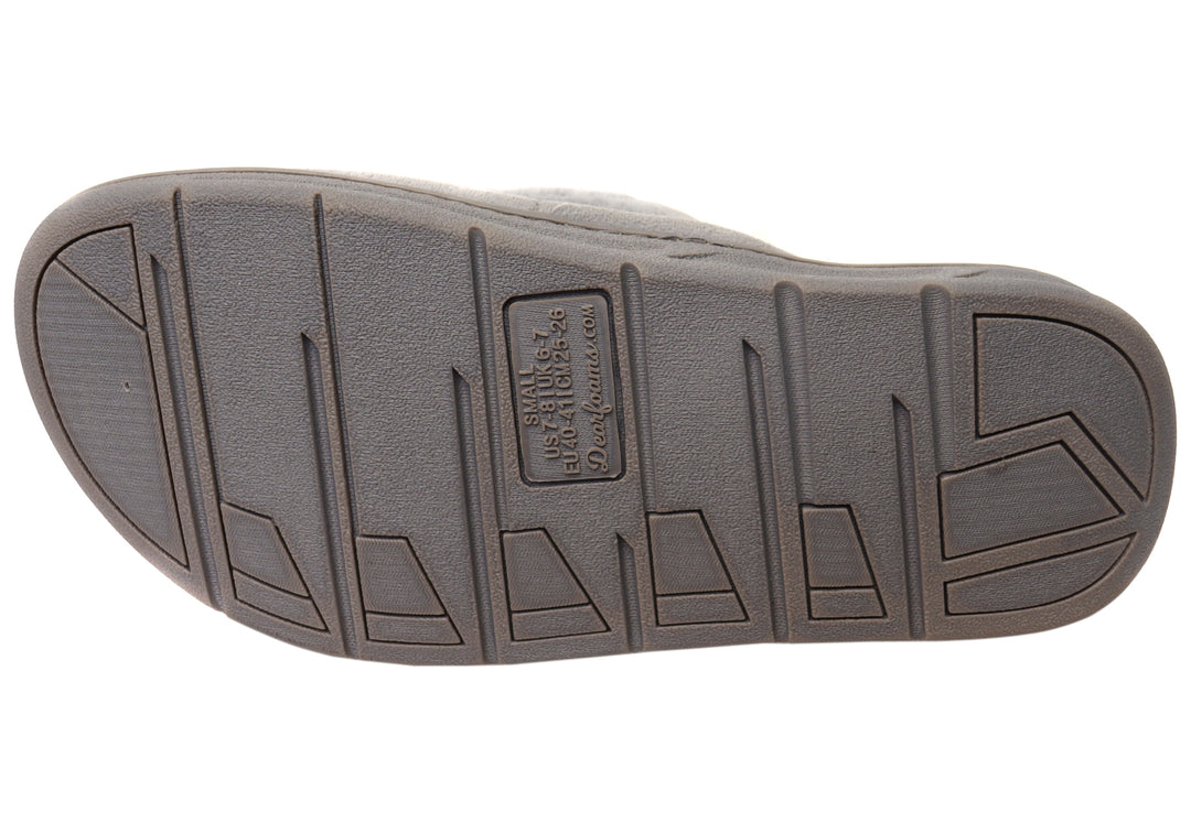 Dearfoams Womens Mickey Terry Adjustable Slide Slippers Brand House