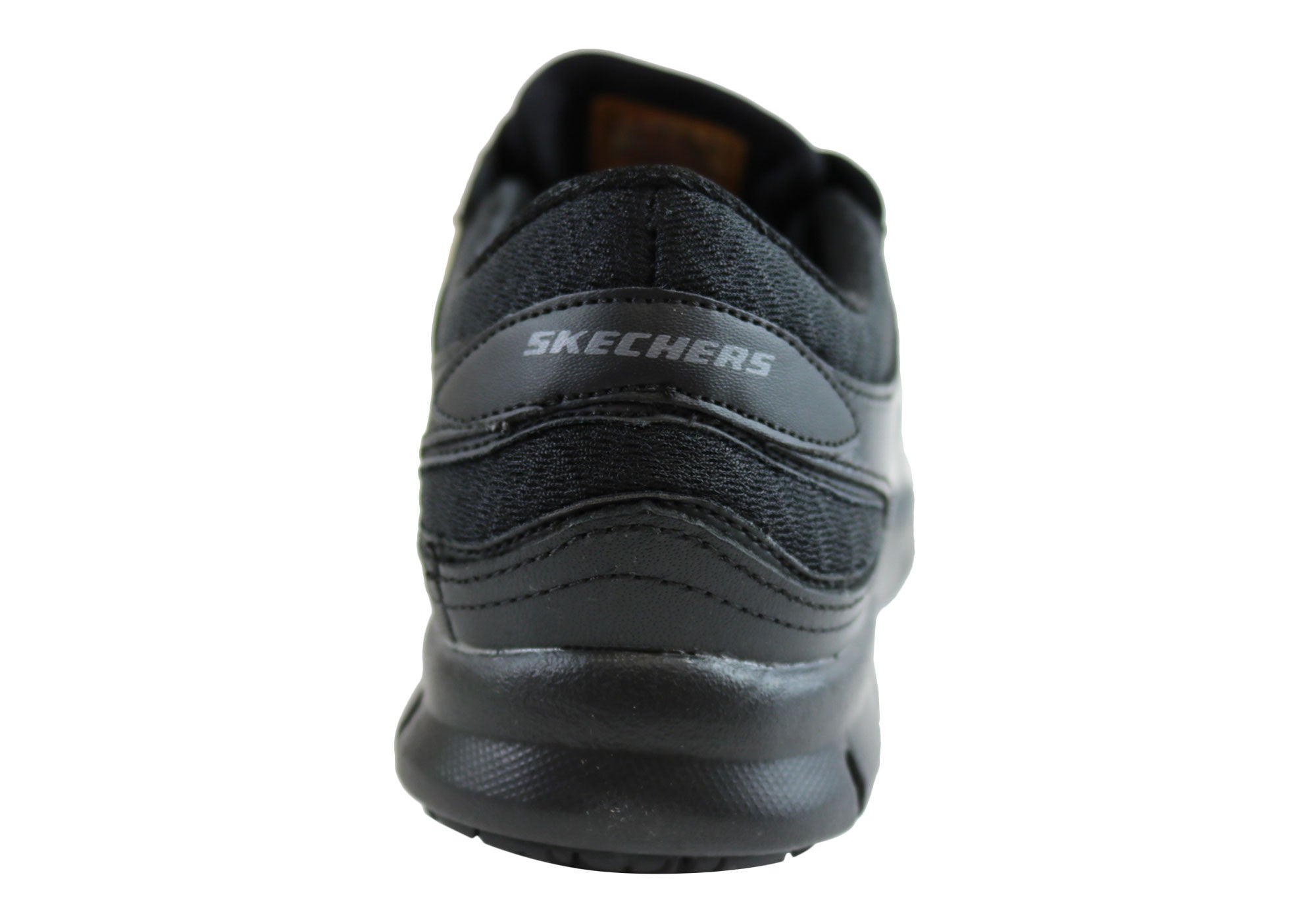 Skechers Eldred Womens Leather Lace Up Slip Resistant Shoes