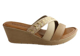 Usaflex Siobhon Womens Comfort Cushioned Wedge Sandals Made In Brazil