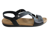 Usaflex Keera Womens Comfort Cushioned Leather Sandals Made In Brazil