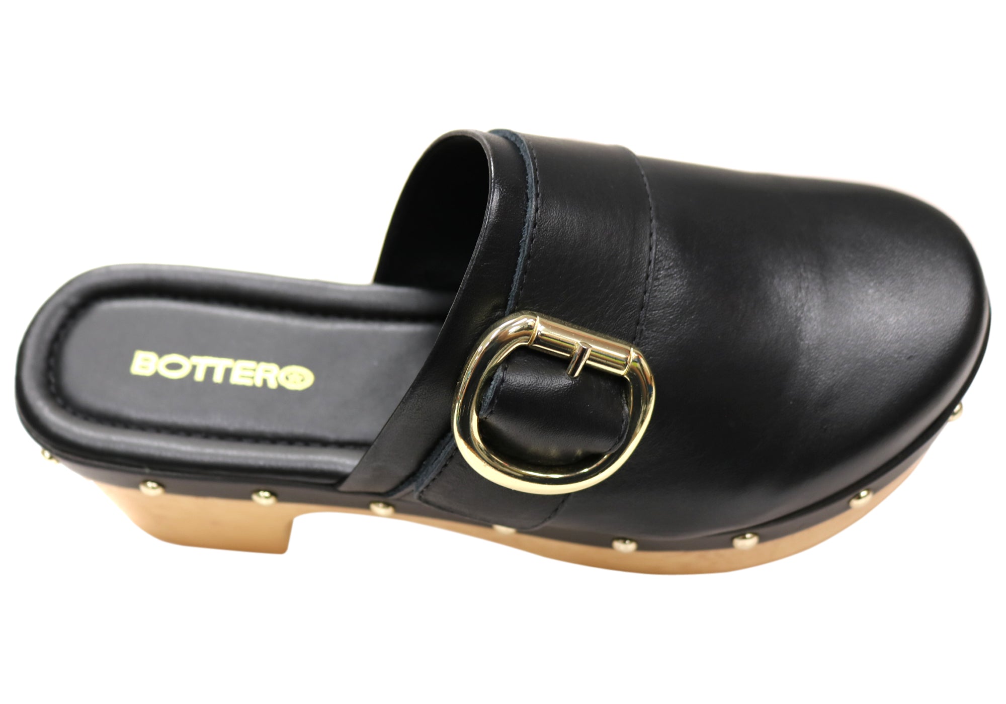 Bottero Jarniya Womens Leather Platform Open Back Shoes Mules