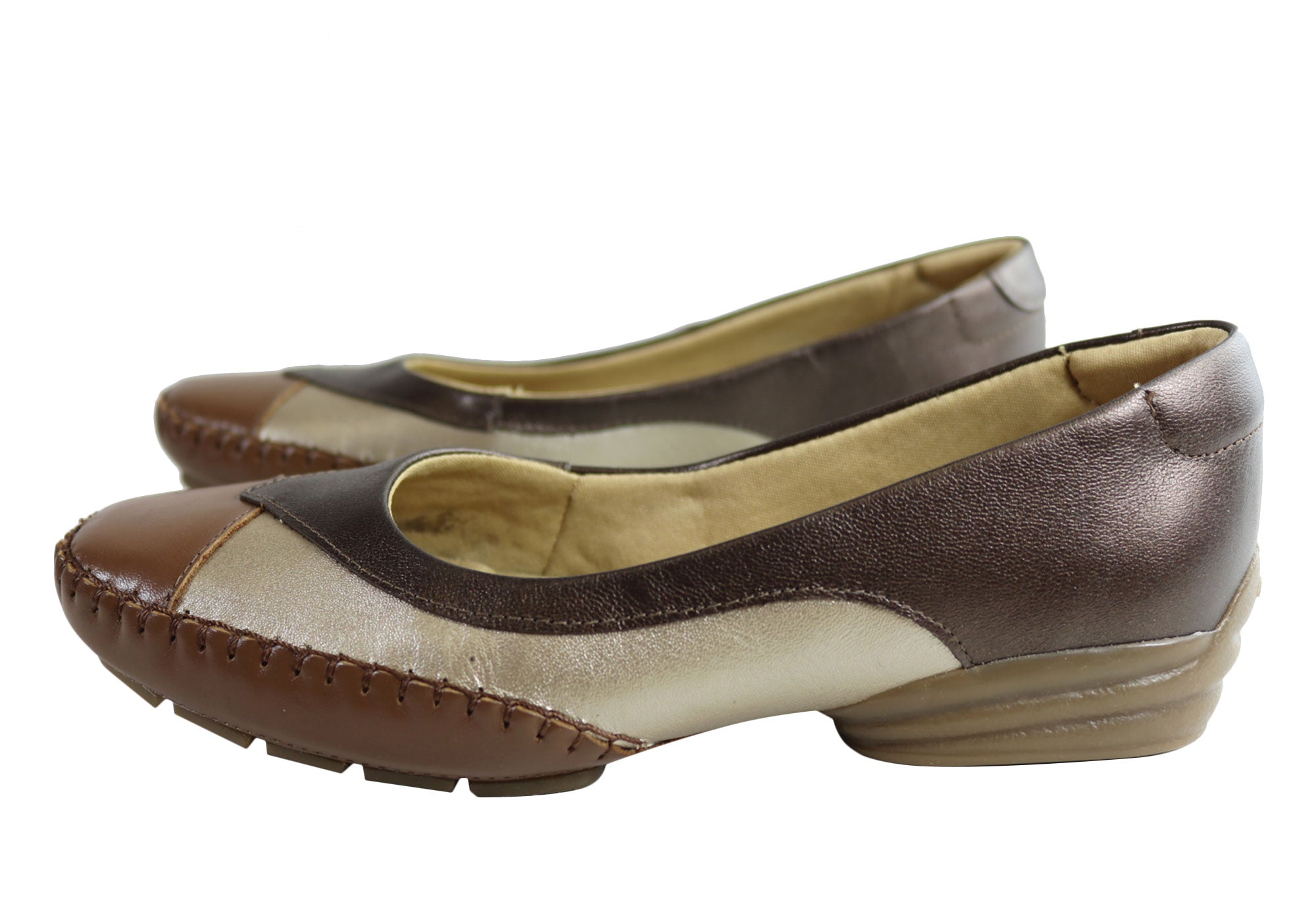 Comfortshoeco Plato Womens Comfort Cushioned Leather Low Heel Shoes