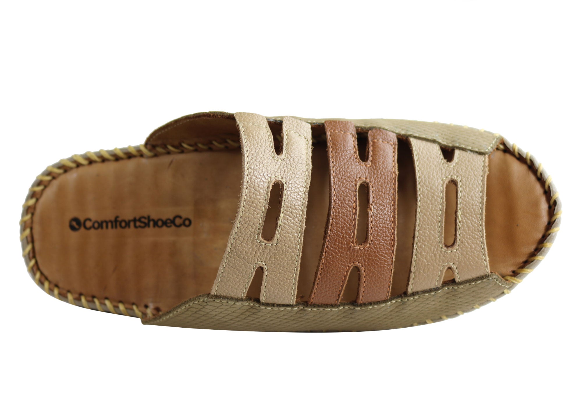 Comfortshoeco Fiona Womens Leather Brazilian Comfort Slides Sandals