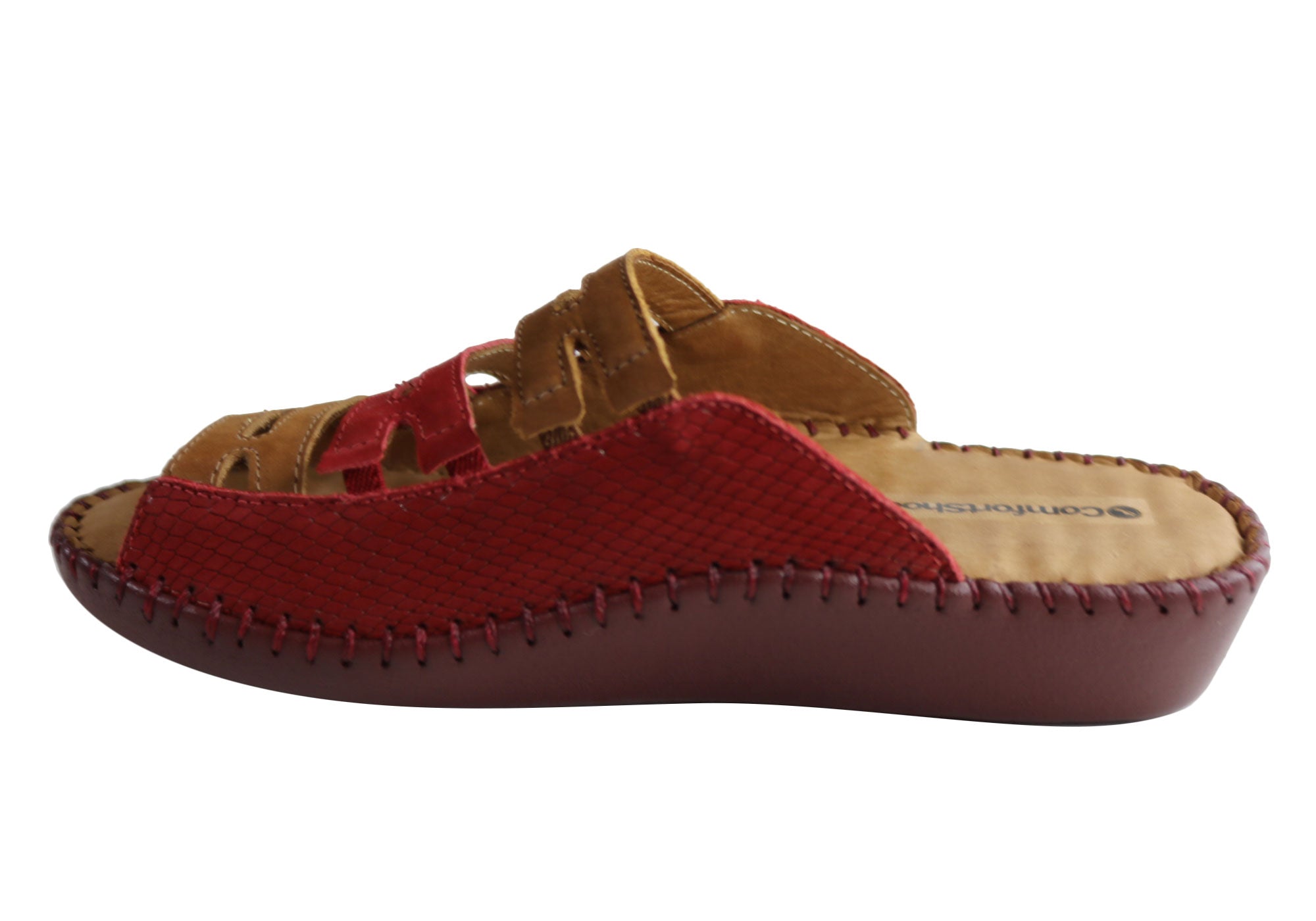 Comfortshoeco Fiona Womens Leather Brazilian Comfort Slides Sandals
