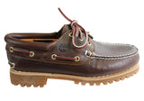 Timberland Mens Leather Authentics 3 Eye Classic Boat Shoes