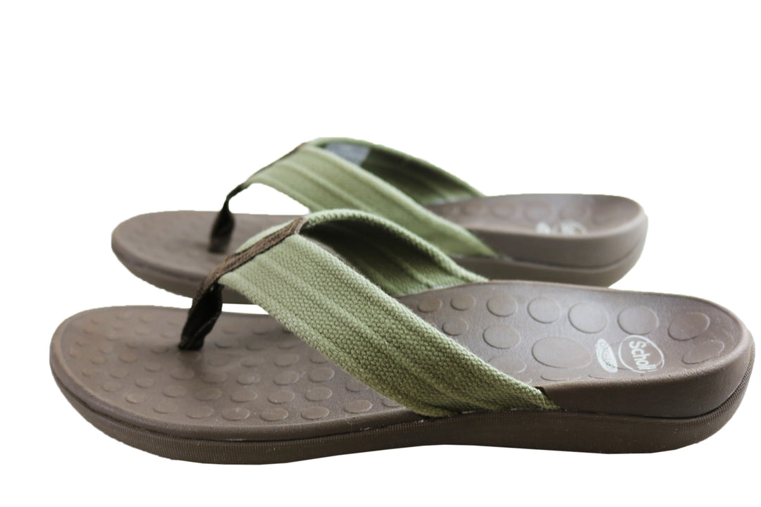 Scholl Orthaheel Whack Mens Supportive Thongs â Brand House Direct