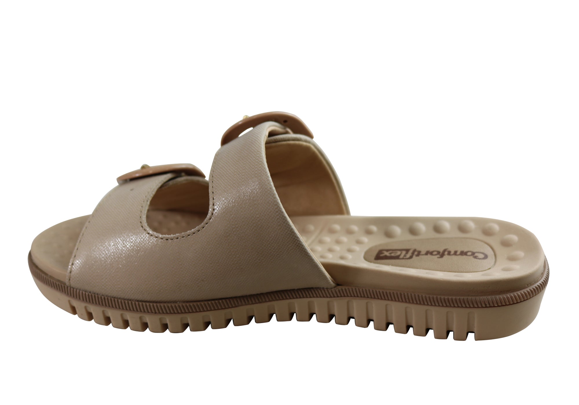 Comfortflex Daphine Womens Leather Slides Sandals Made In Brazil