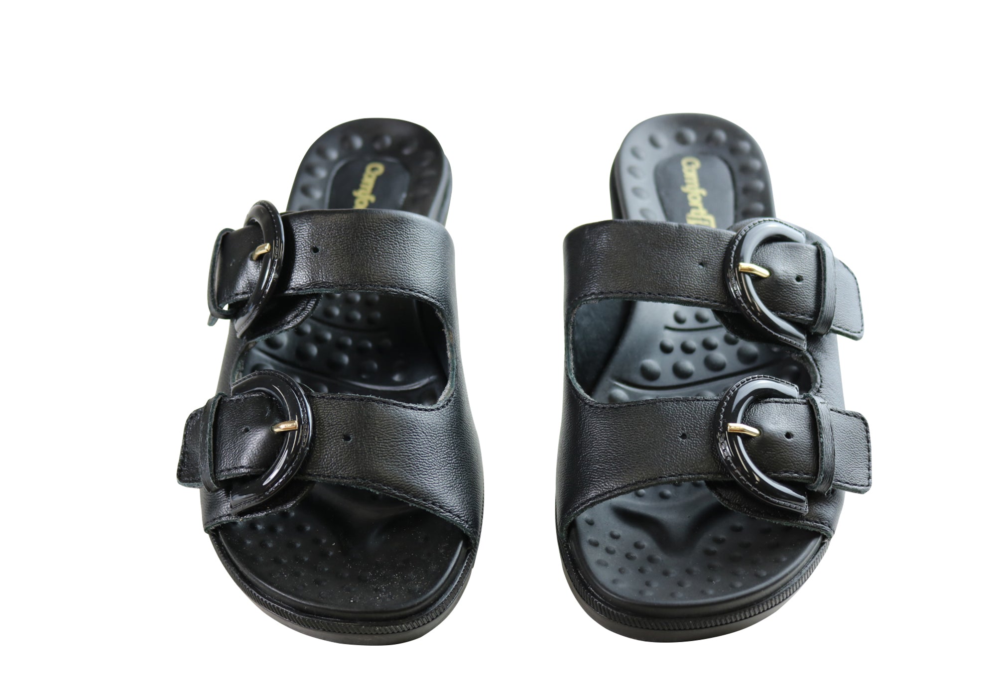 Comfortflex Daphine Womens Leather Slides Sandals Made In Brazil