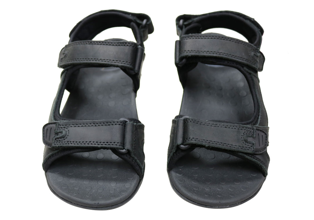 Scholl Orthaheel Brody Mens Leather Sandals – Brand House Direct