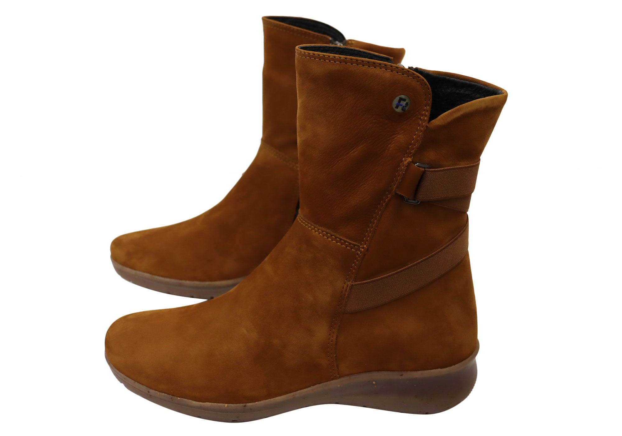 Flex & Go Jacinta Womens Comfortable European Leather Mid Calf Boots