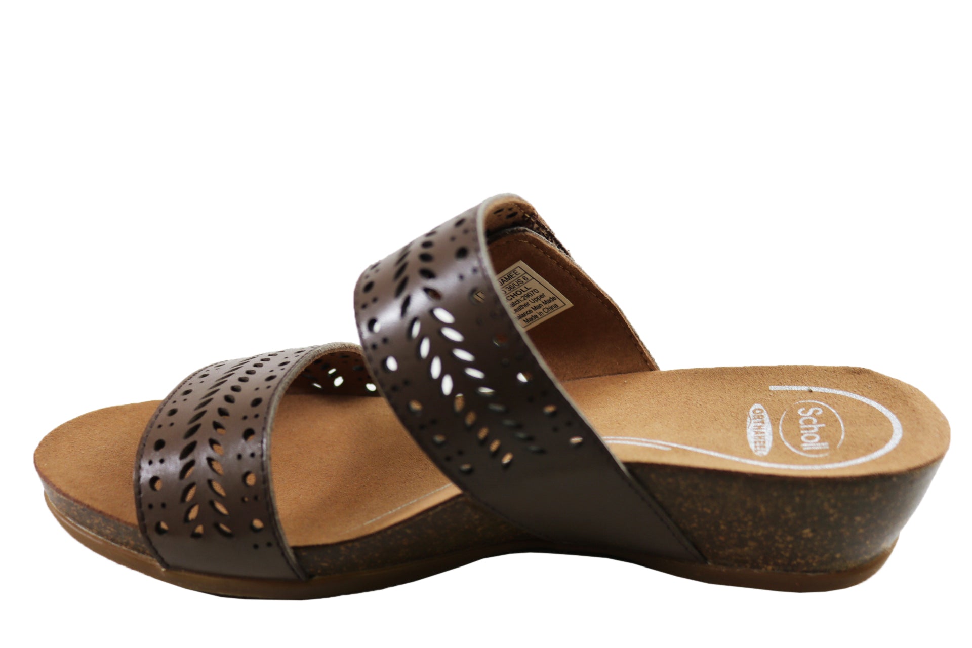 Scholl Orthaheel Jamee Womens Comfortable Leather Slides Sandals