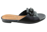 Usaflex Yvonne Womens Comfortable Leather Slides Sandals