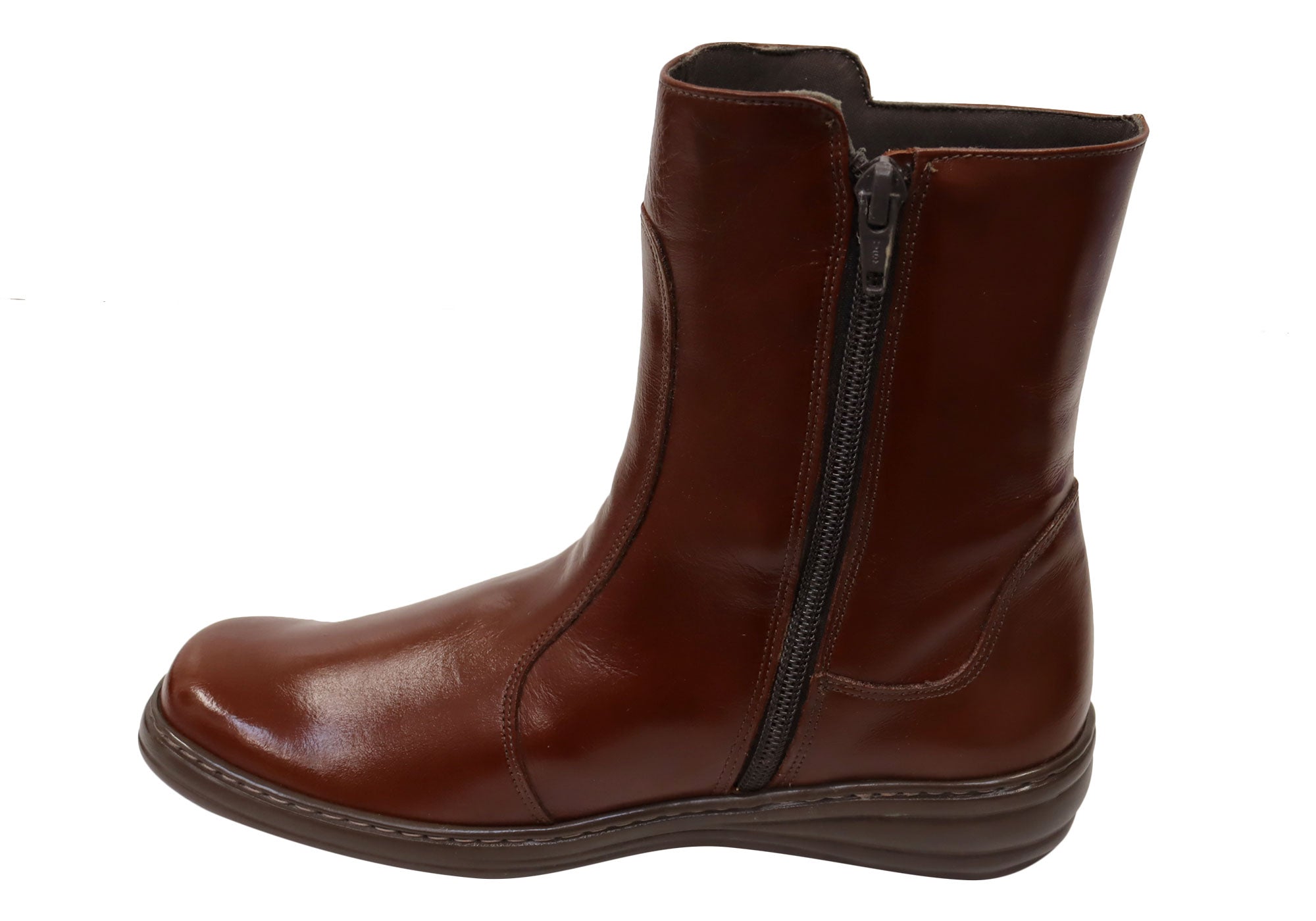 Mironneli Lorrie Womens Comfortable Brazilian Leather Mid Calf Boots