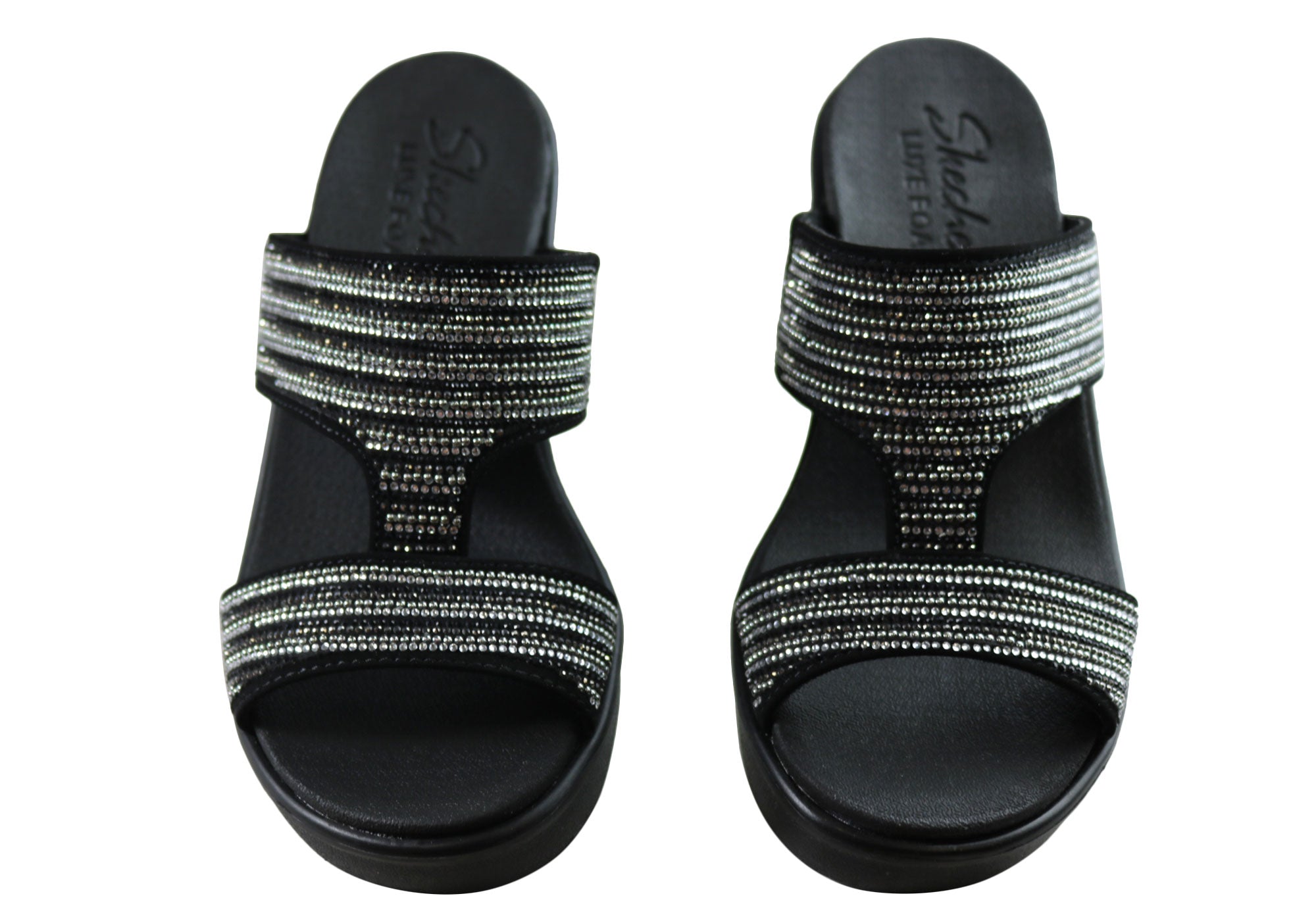 Skechers Womens Rumble On Bling Gal Wedges Brand House Direct