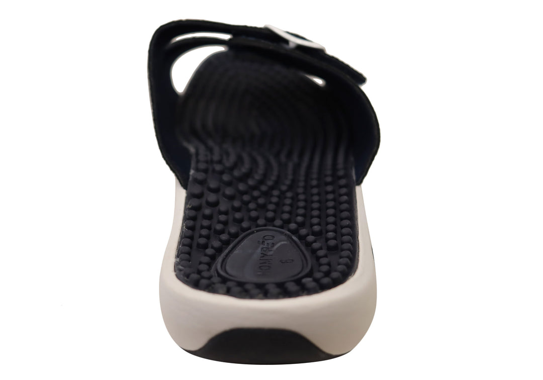 Homyped Womens Crest Massage Footbed Comfortable Slides Sandals Brand