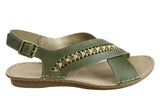 Andacco Veronique Womens Comfort Flat Leather Sandals Made In Brazil