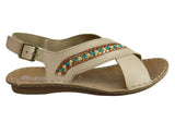 Andacco Veronique Womens Comfort Flat Leather Sandals Made In Brazil