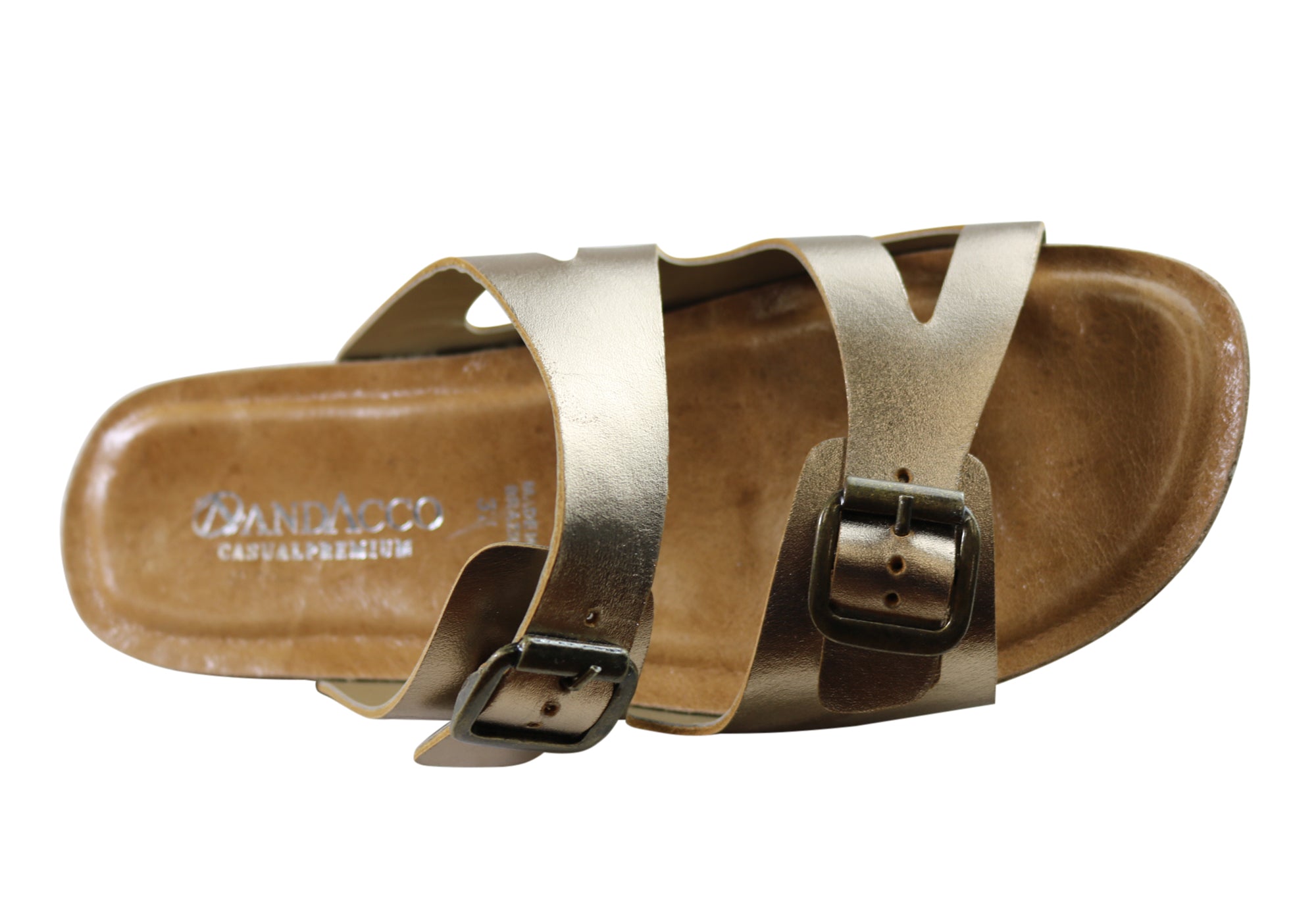 Andacco Angelika Womens Brazilian Comfortable Leather Slides Sandals
