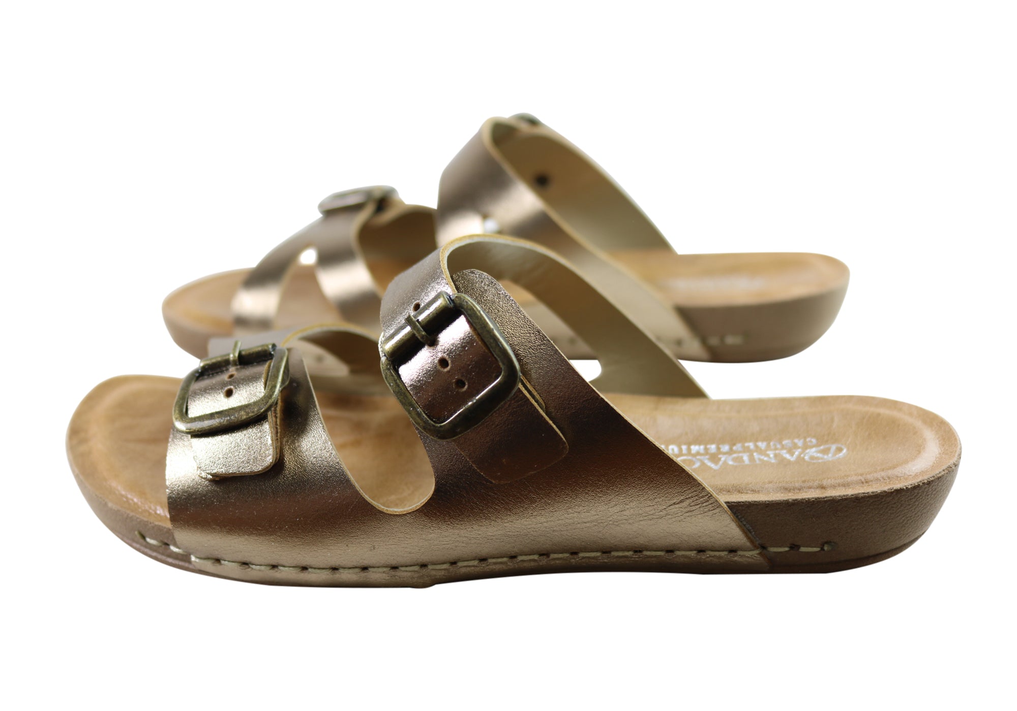 Andacco Angelika Womens Brazilian Comfortable Leather Slides Sandals