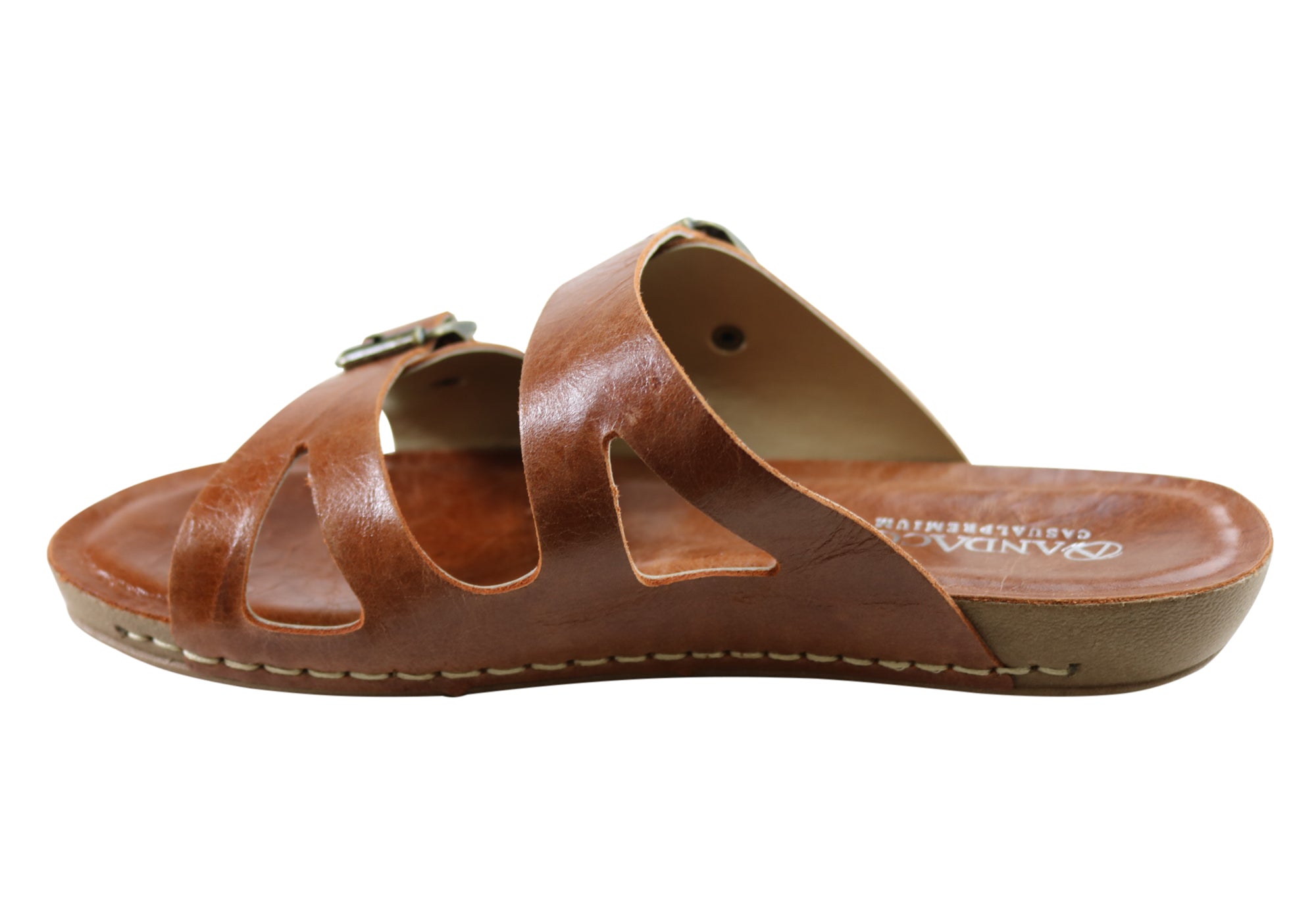 Andacco Angelika Womens Brazilian Comfortable Leather Slides Sandals