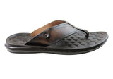 Pegada York Mens Leather Comfortable Thongs Sandals Made In Brazil